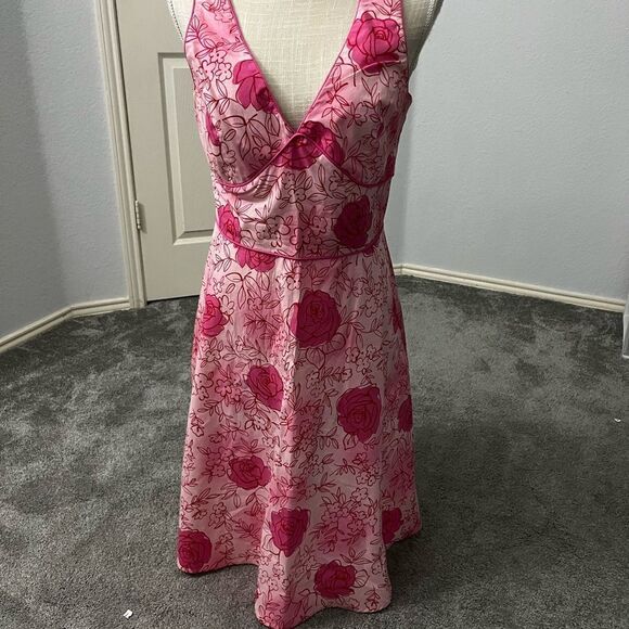 Floral Pink Sleeveless Dress - Picture 6 of 6